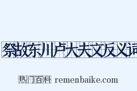 祭故东川卢大夫文反义词是什么意思的图片